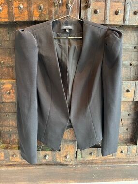 Express Black Women's Structured Puff-Shoulder Blazer
